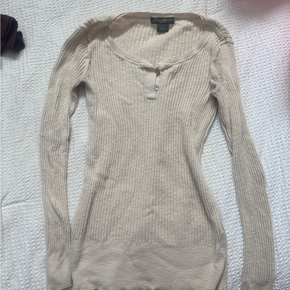 Eddie Bauer Ribbed Scoop Neck Top
